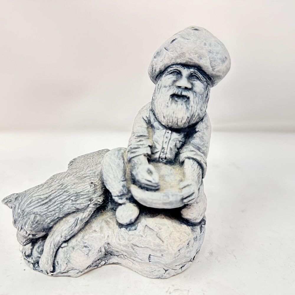 Vtg Glacial Ice Age Sculptures Alaska Gold Prospector Miner Dog Figurine Signed